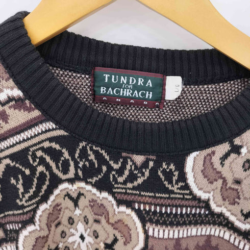 ツンドラ tundra 90s カナダ製 FOR BACHRACH 総柄 クルーネック ニット メンズ import:L